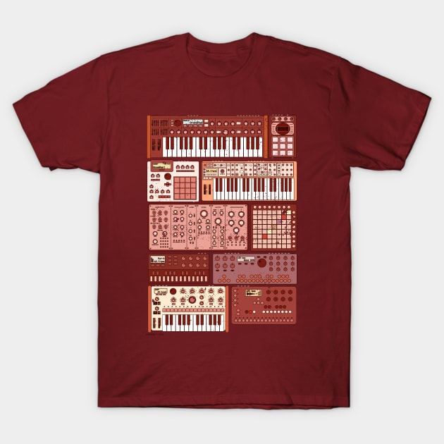 Synthesizers and Electronic Music Instruments T-Shirt by Mewzeek_T